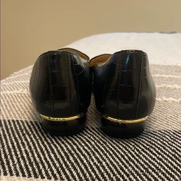 Liz Claiborne Black Croc-Embossed Essex Loafers - Picture 3 of 3